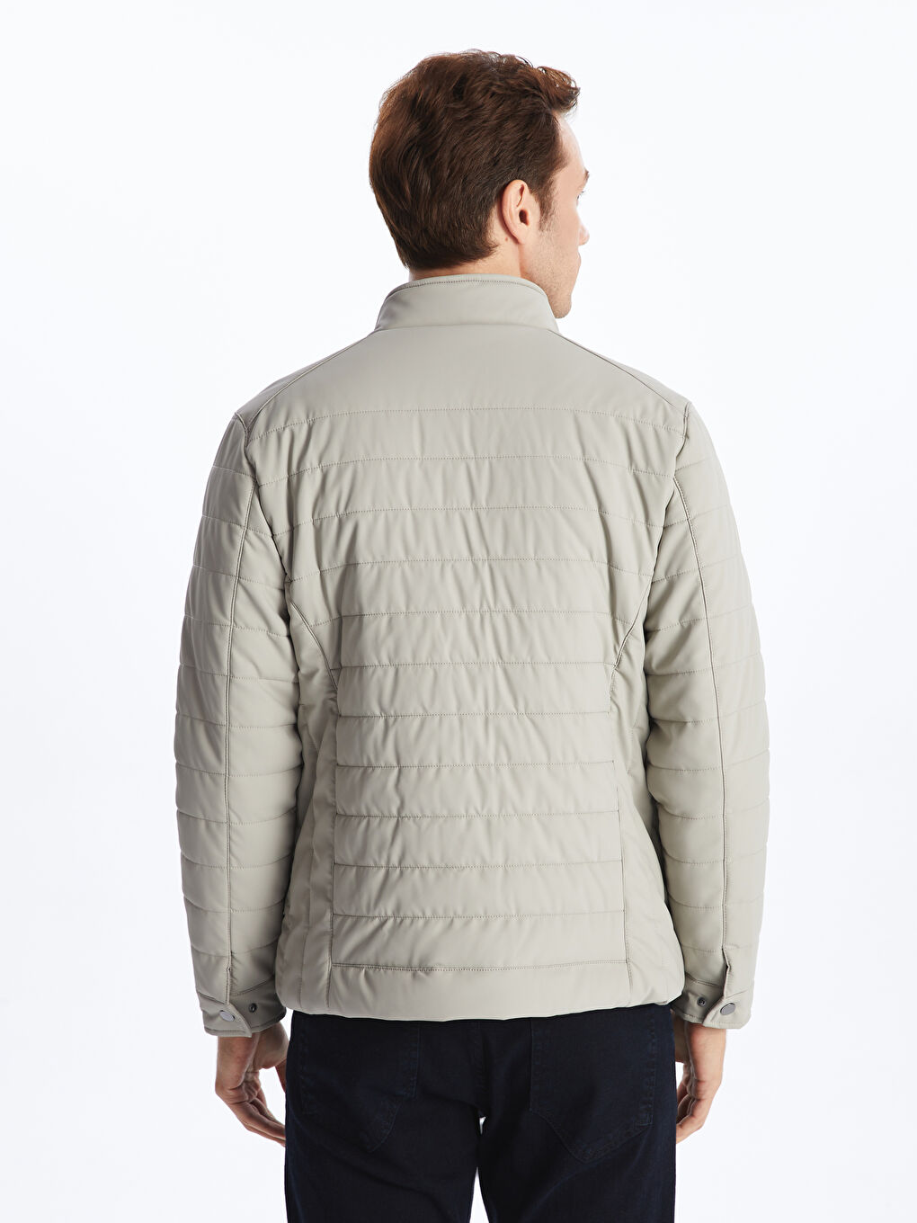 Пальто из искусственной кожи с отложным воротником стандартного кроя для мужчин-10