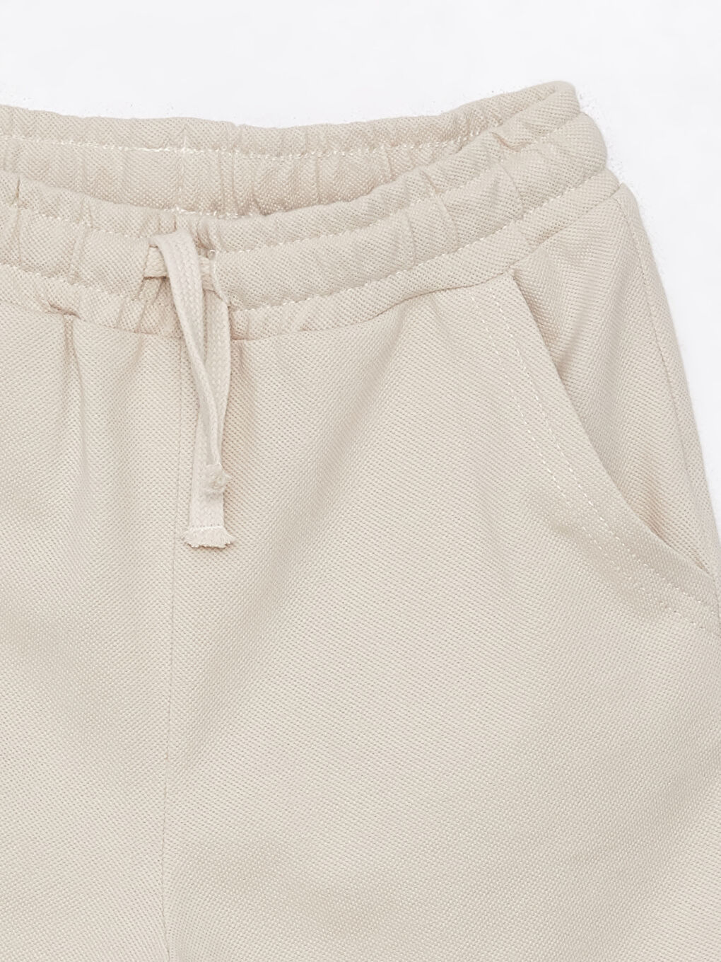 Bej Beli Lastikli Basic Erkek Çocuk Şort-3