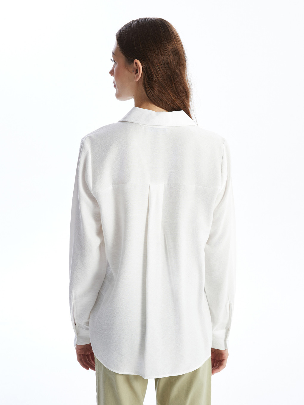 Plain Long Sleeve Dobby Women's Shirt-7