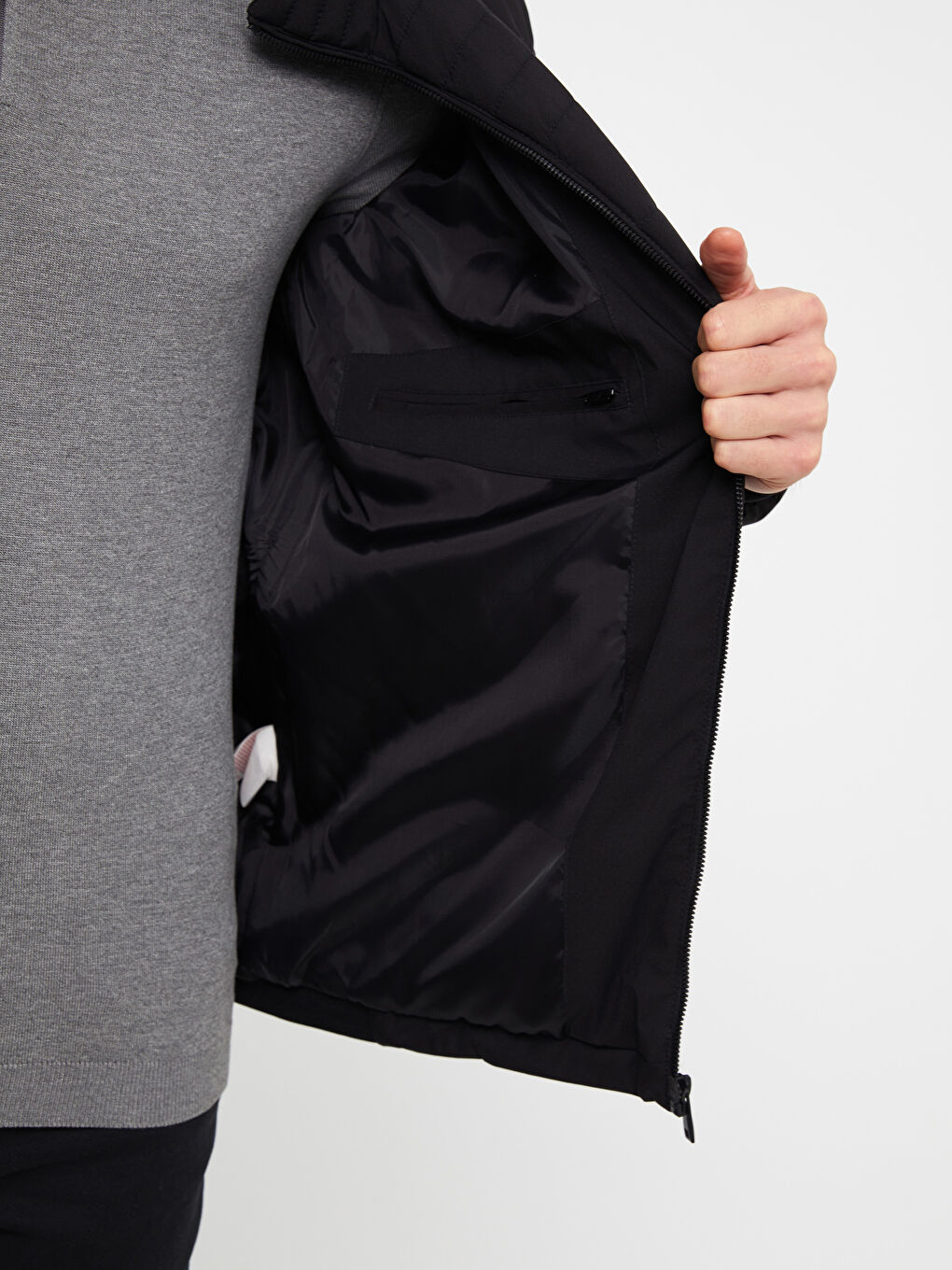 Standard Fit Funnel Neck Men's Puffer Coat-2