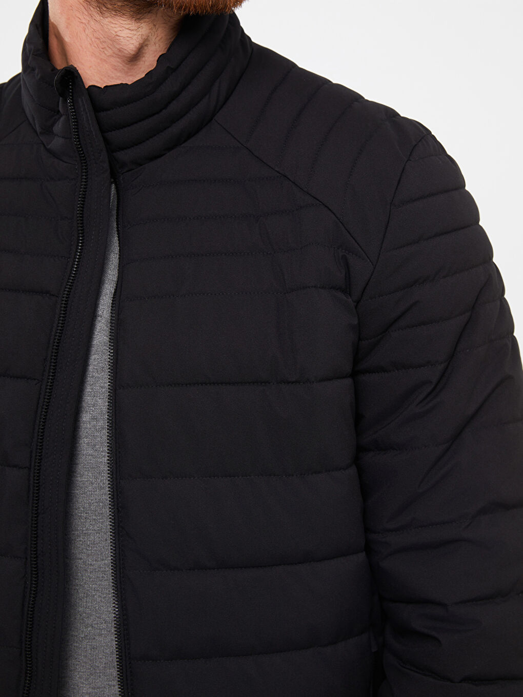 Standard Fit Funnel Neck Men's Puffer Coat-3