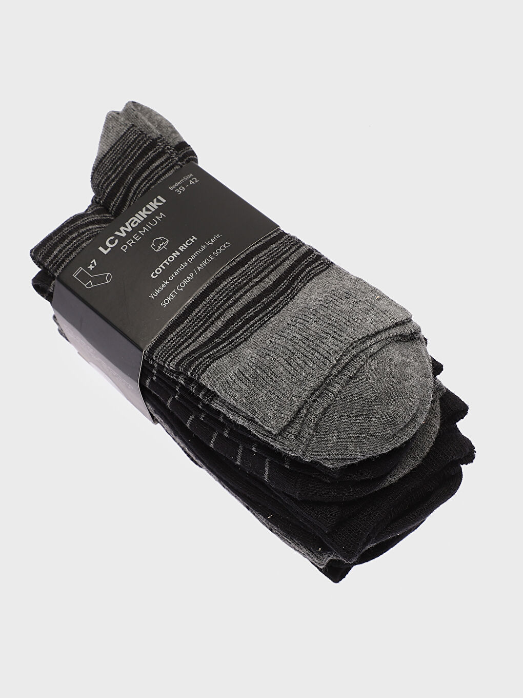 Patterned Men's Ankle Socks 7 Pack-3