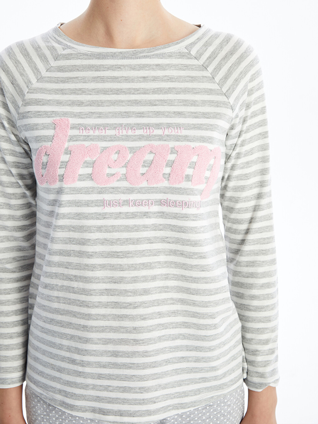 Crew Neck Printed Long Sleeve Women's Pyjama Set-3