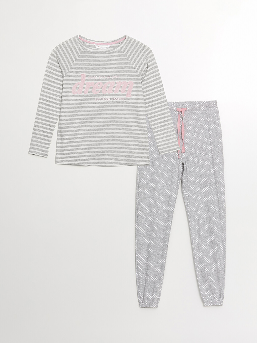 Crew Neck Printed Long Sleeve Women's Pyjama Set-5