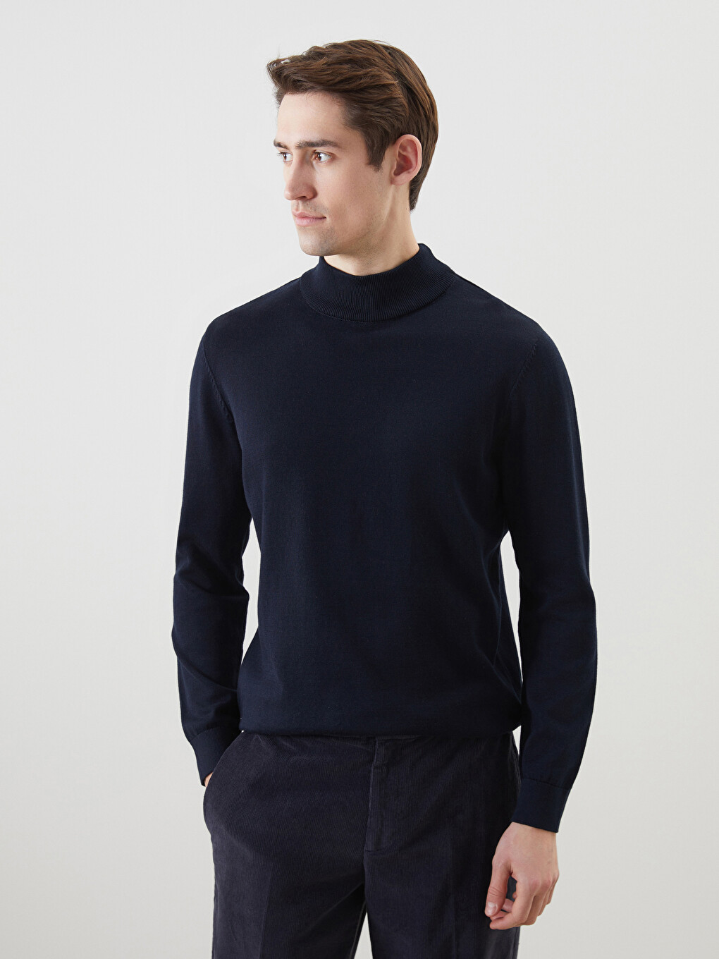 Half Turtleneck Long Sleeve Men's Knitwear Sweater
