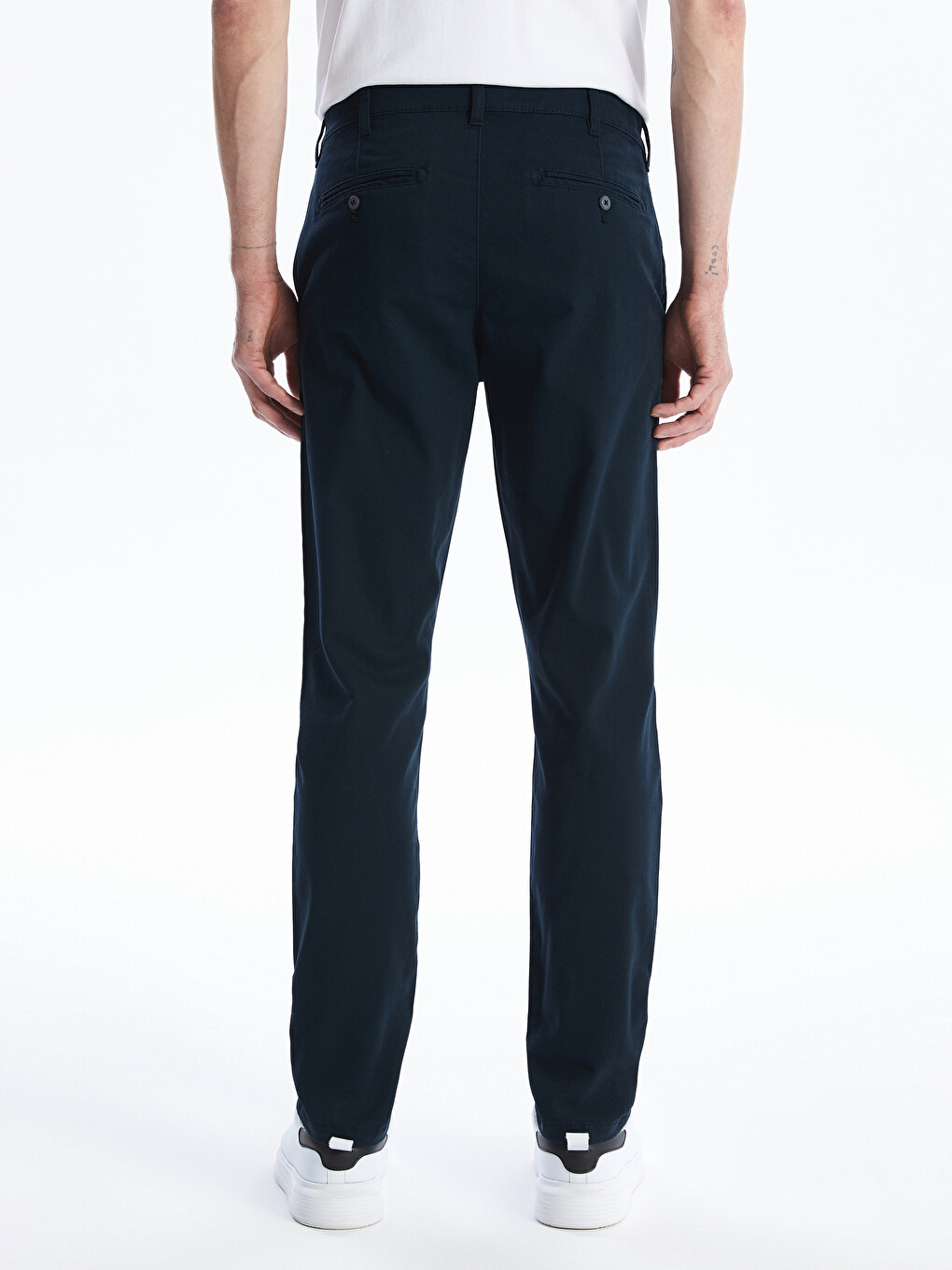 Lacivert Dar Kalıp Erkek Chino Pantolon-8
