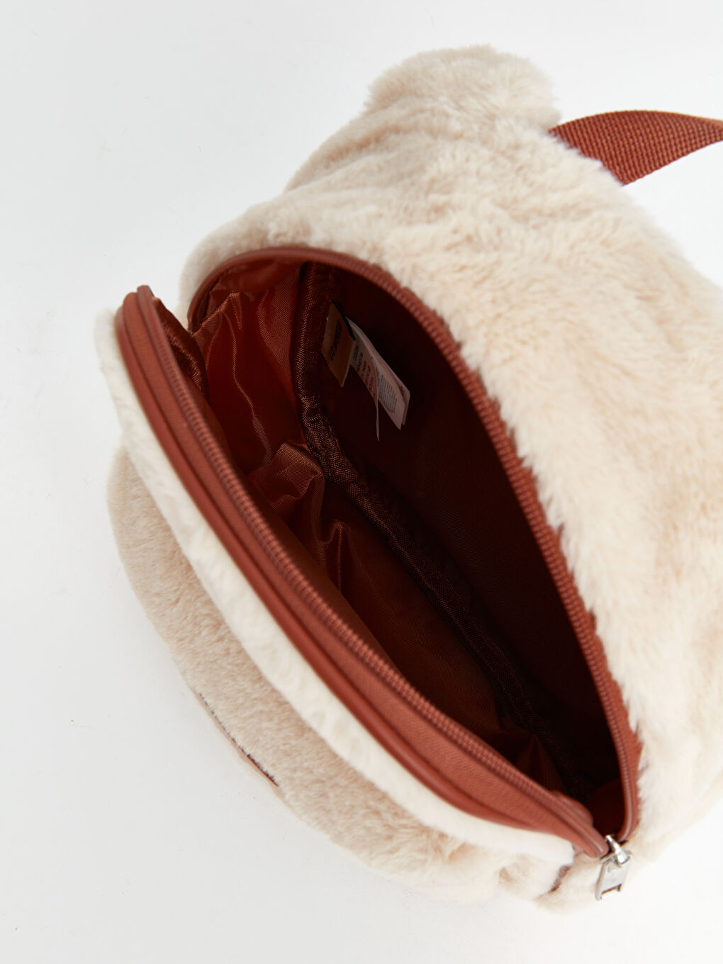 Ekru Pelüş Kız Çocuk Sırt Çantası-2