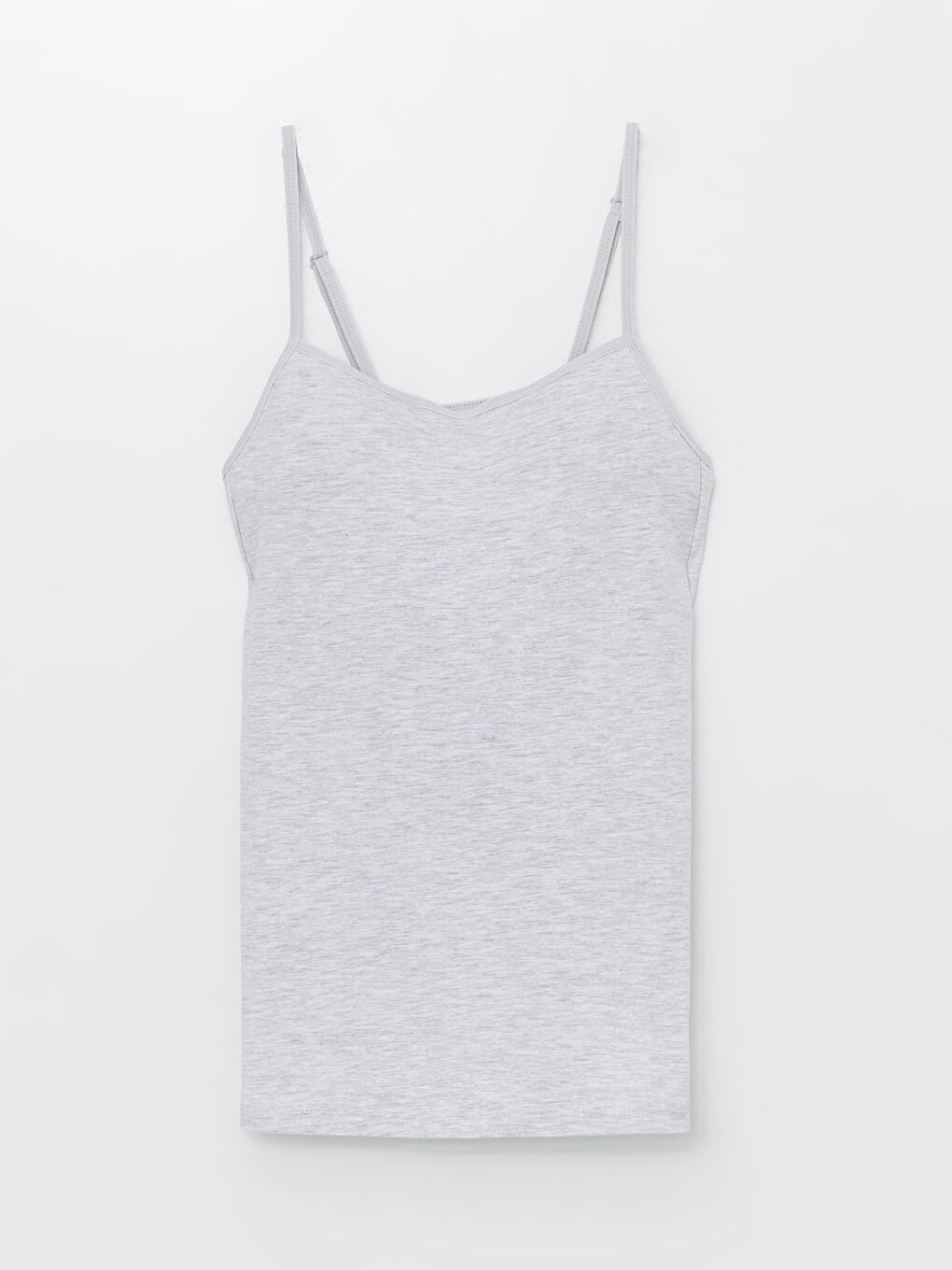 Gri U Yaka Düz Askılı Kadın Kuplu Atlet-4