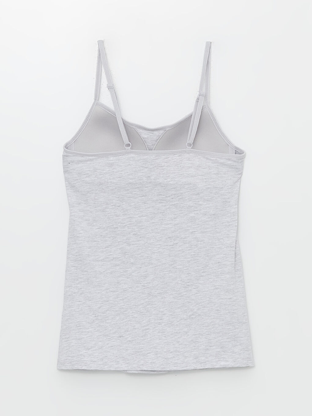 Gri U Yaka Düz Askılı Kadın Kuplu Atlet-5