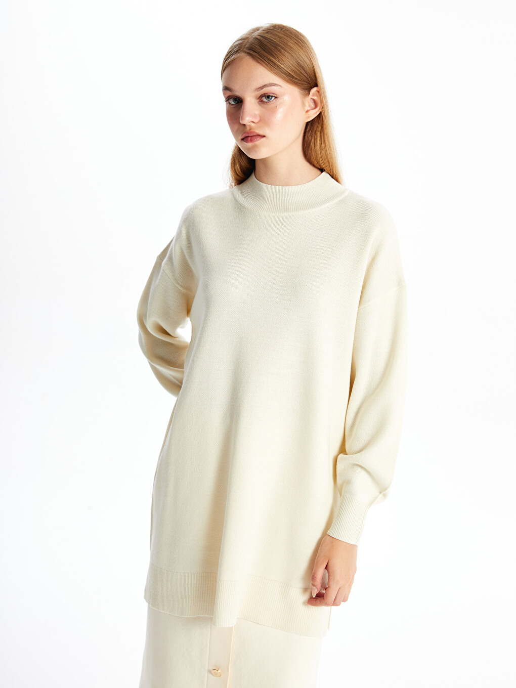 Half Turtleneck Oversize Women's Knitwear Tunic