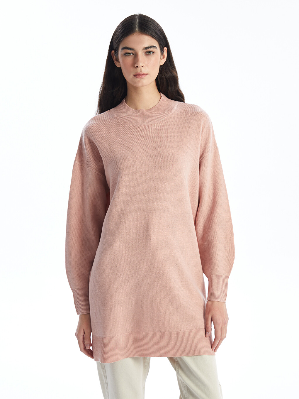 Half Turtleneck Oversize Women's Knitwear Tunic