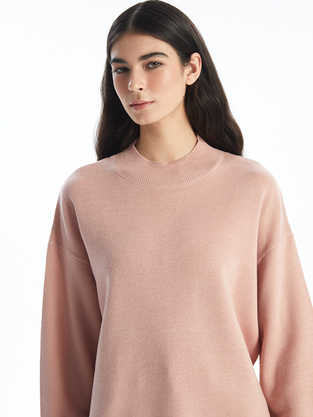 Half Turtleneck Oversize Women's Knitwear Tunic-1
