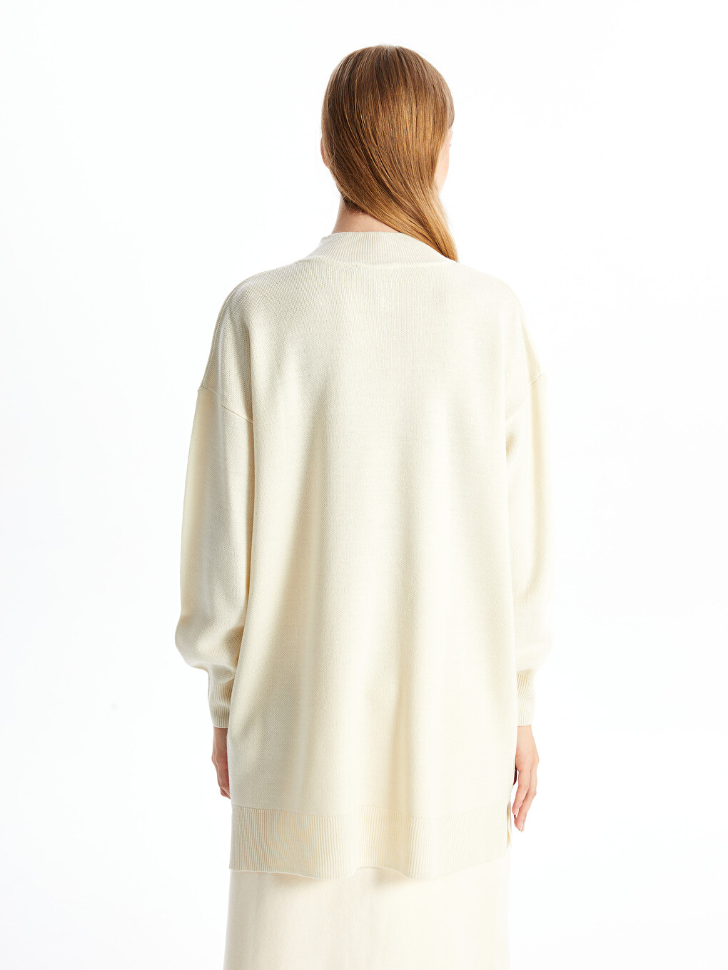 Half Turtleneck Oversize Women's Knitwear Tunic-3