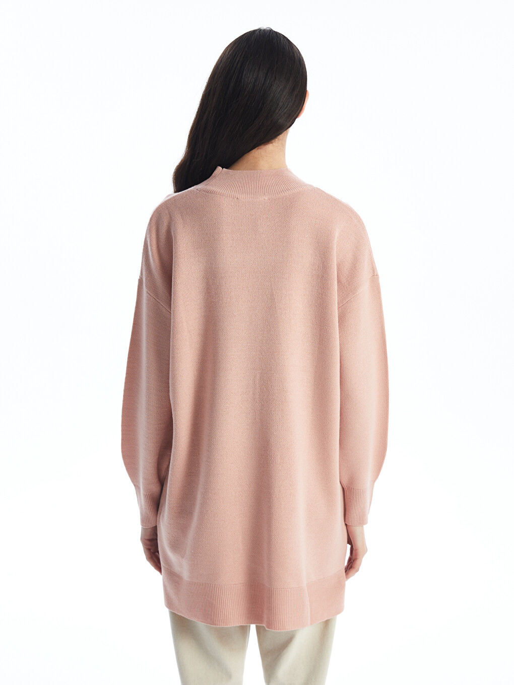 Half Turtleneck Oversize Women's Knitwear Tunic-4