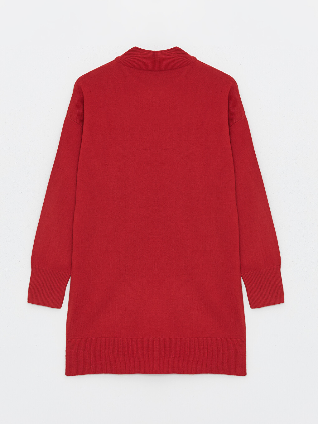 Half Turtleneck Plain Long Sleeve Women's Knitwear Tunic-10