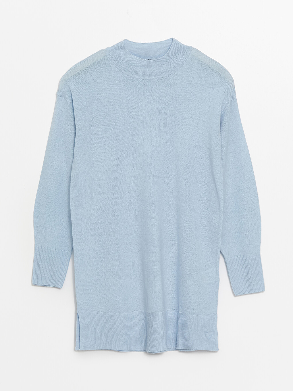 Half Turtleneck Plain Long Sleeve Women's Knitwear Tunic-4