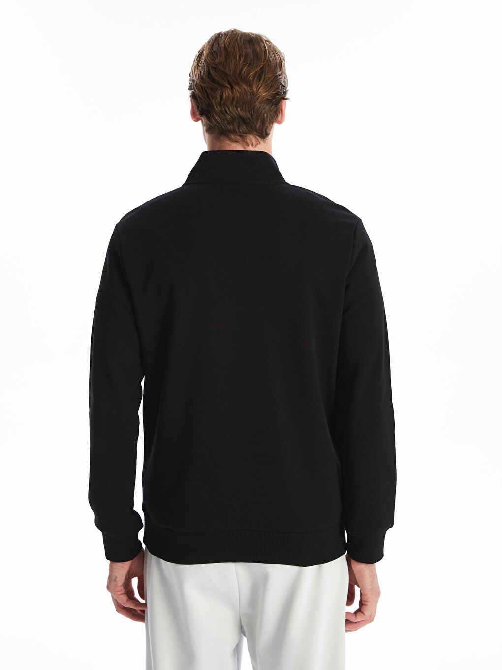 Funnel Neck Long Sleeve Men's Thick Sweatshirt-4