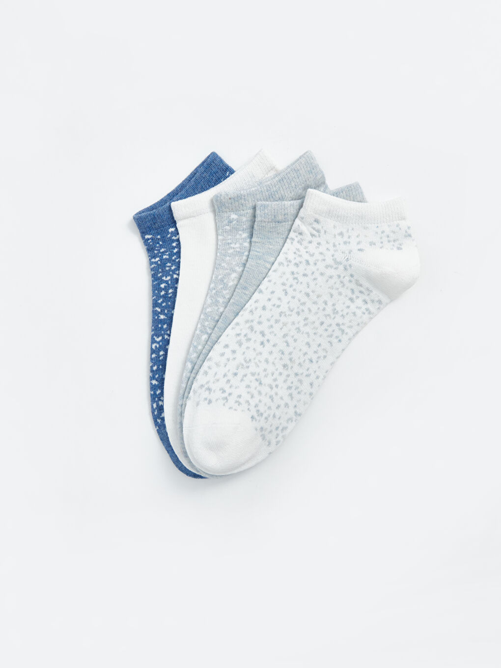 Ekru Desenli Kadın Patik Çorap 5'li-1