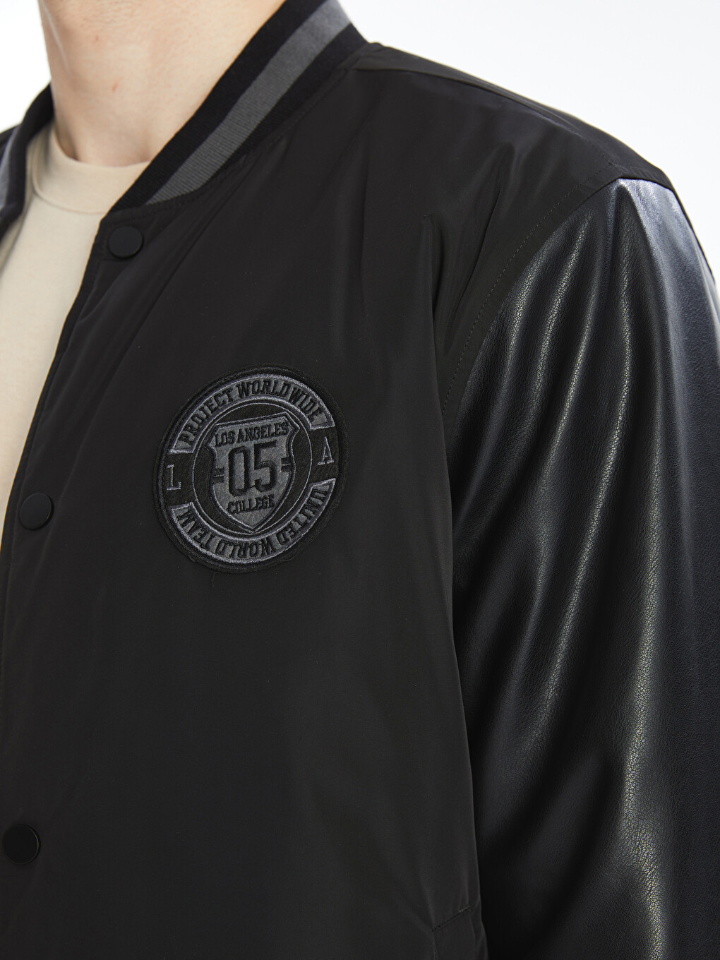 Manteau Pour Hommes À Col Université Coupe Régulière-2