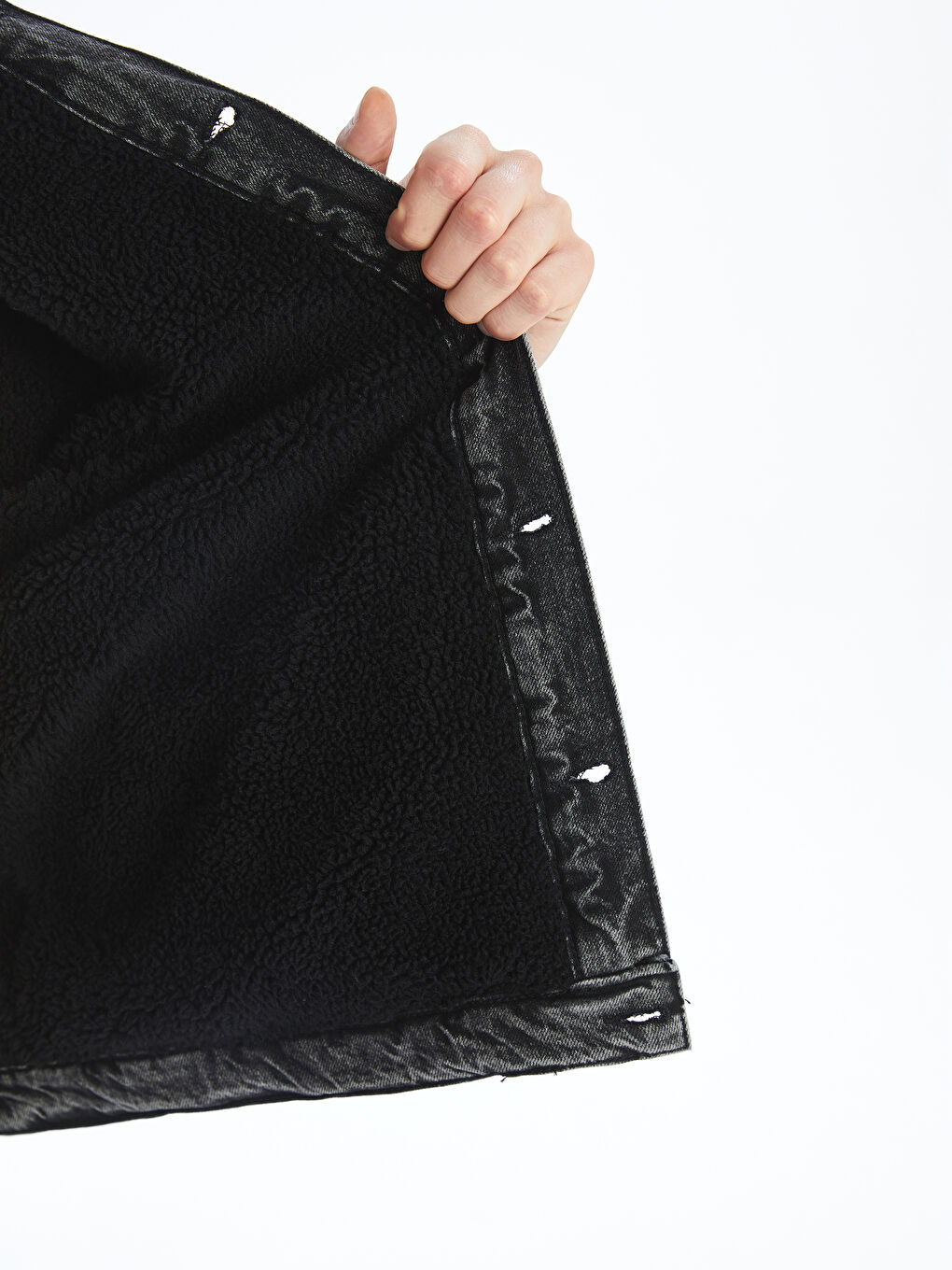 Siyah Rahat Kalıp Gömlek Yaka Erkek Jean Mont-3