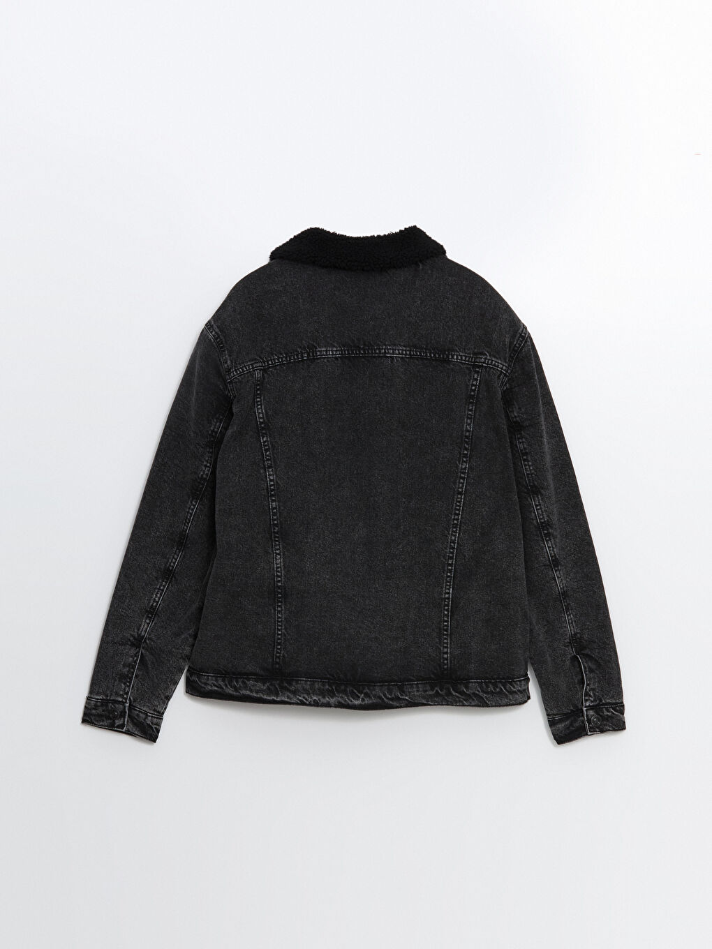 Siyah Rahat Kalıp Gömlek Yaka Erkek Jean Mont-7