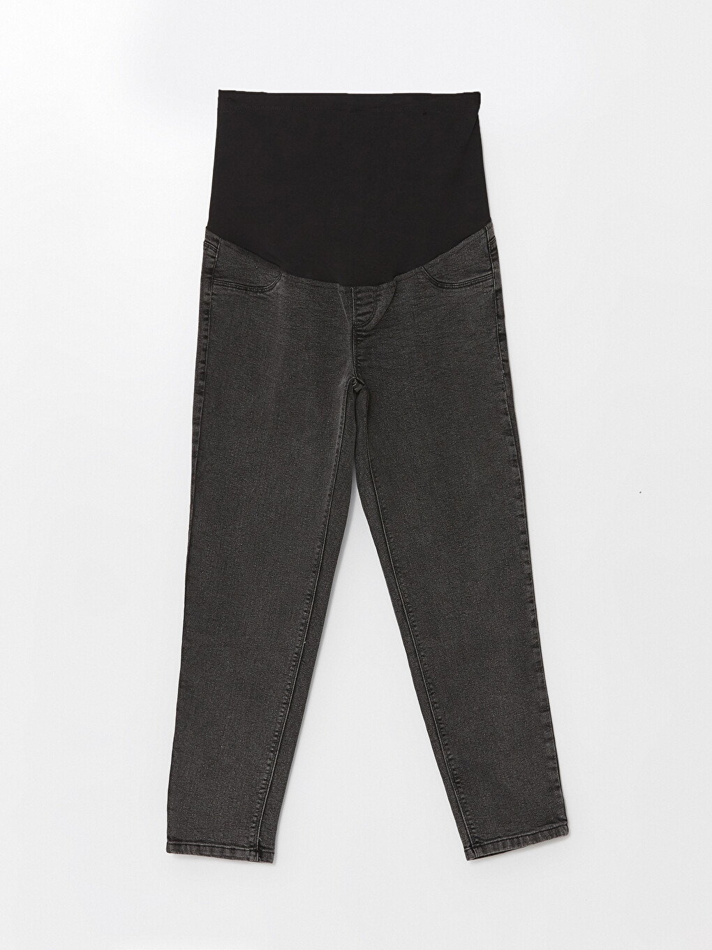 Siyah Karın Panelli Slim Mom Hamile Jean Pantolon-4