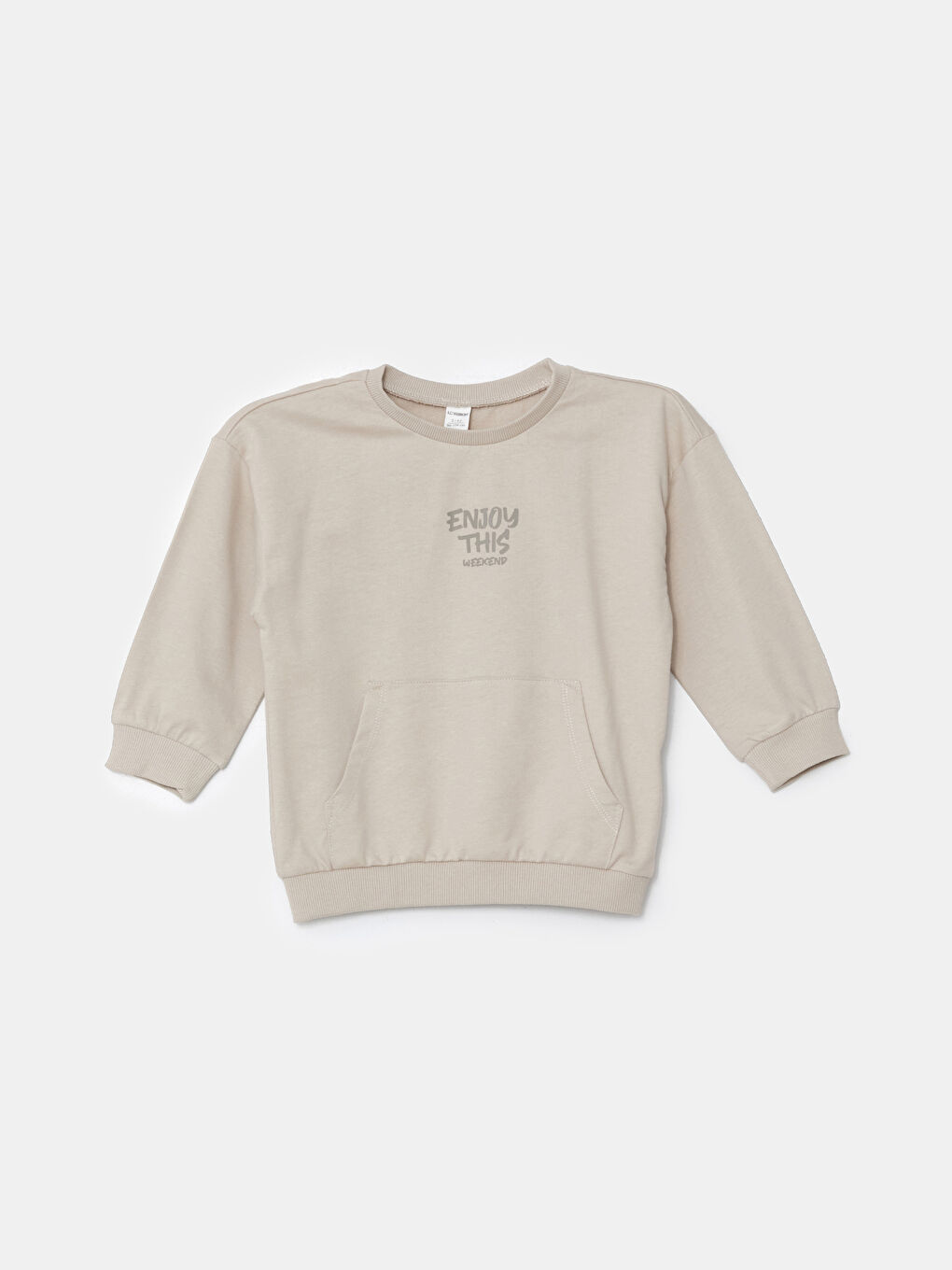 Gri Bisiklet Yaka Uzun Kollu Baskılı Erkek Bebek Sweatshirt ve Eşofman Alt 2'li Takım-8