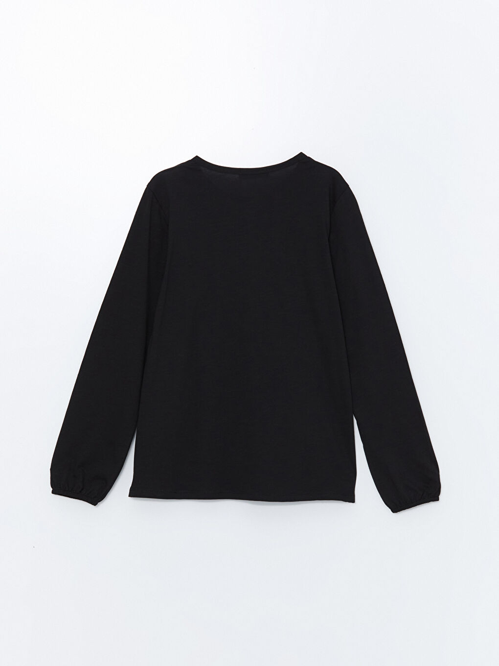 Siyah Bisiklet Yaka Nakışlı Bluz-9