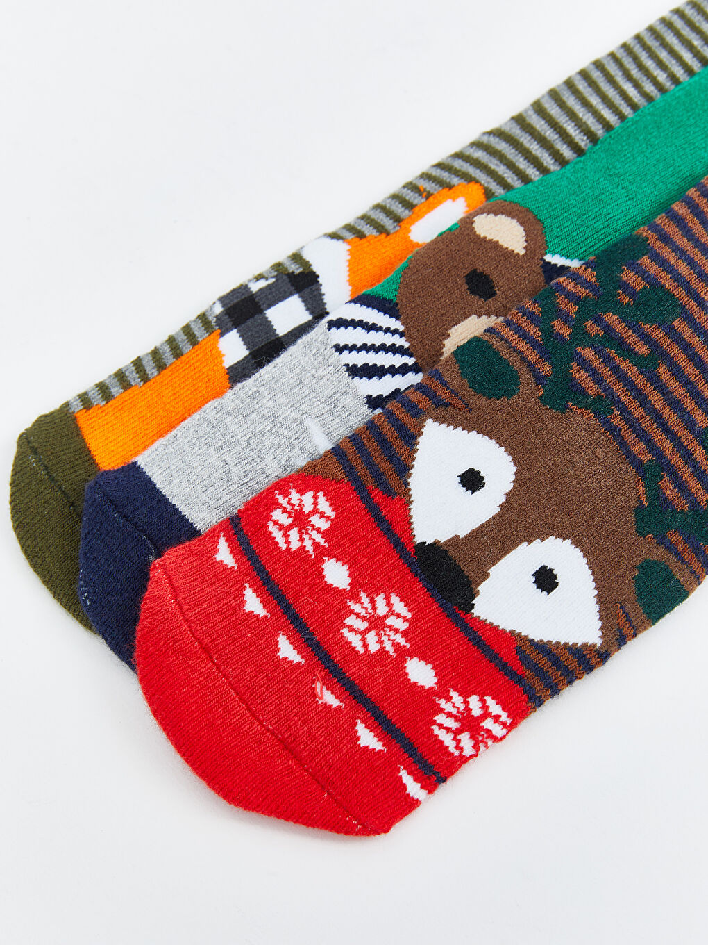 LCW Kids Patterned Boys' Terry Ankle Socks 3-Pack -W3AG48Z4-K00