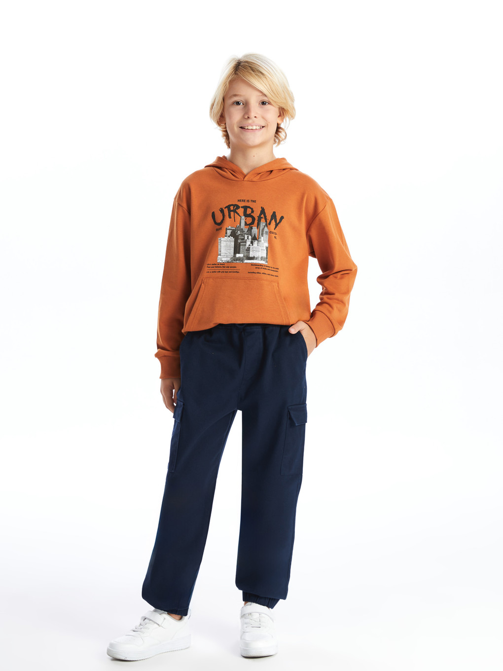 Elastic Waist Boys' Cargo Jogger Trousers