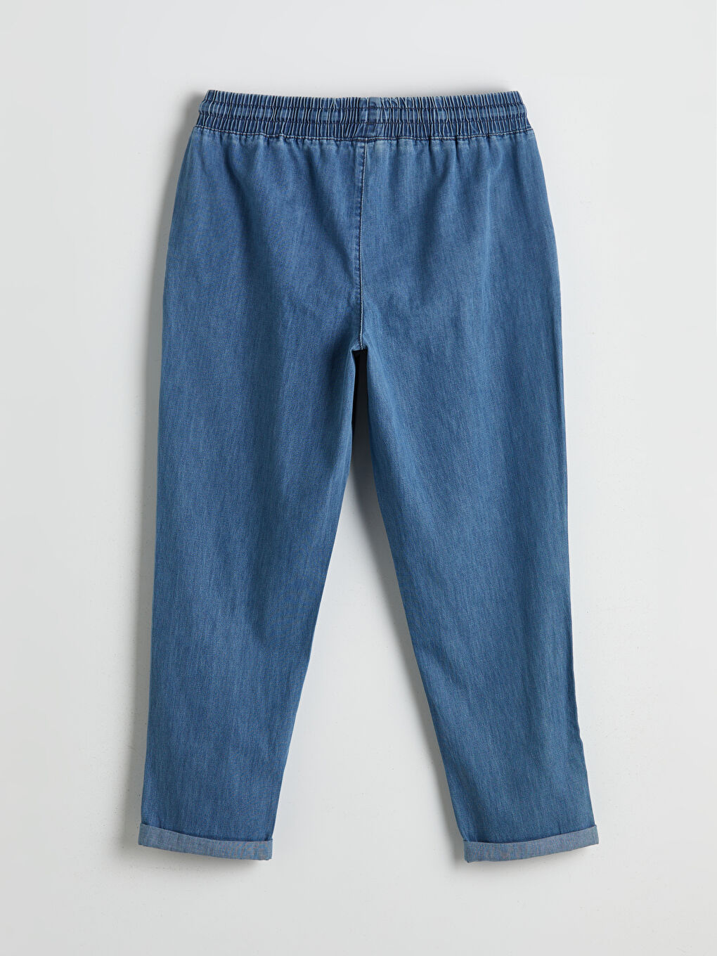 Siyah Beli Lastikli Carrot Fit Kadın Jean Pantolon-5