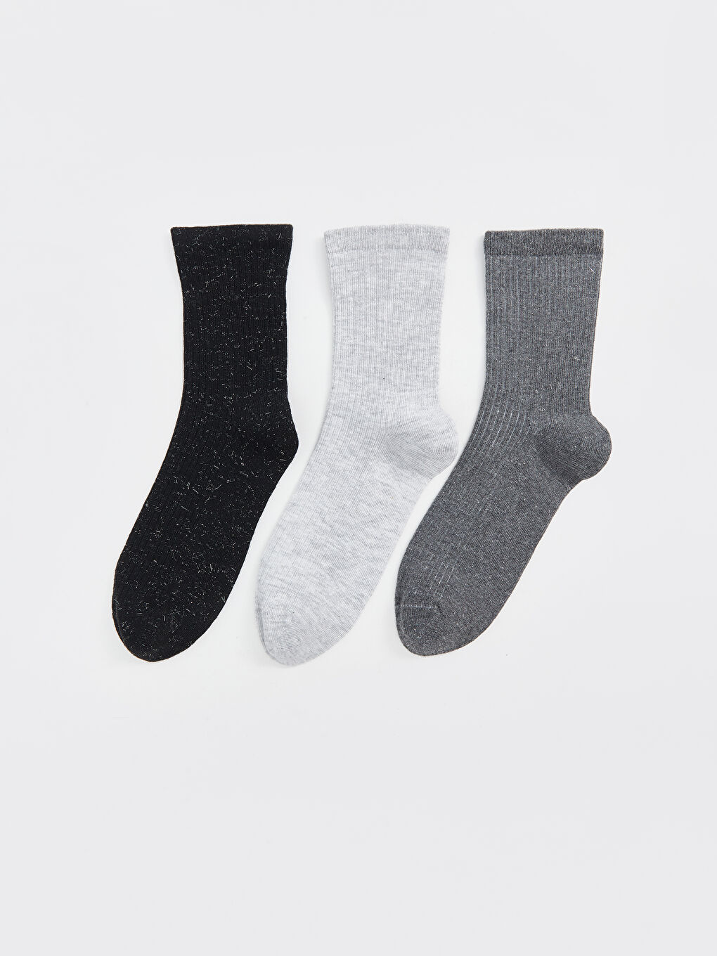 Siyah Kadın Düz Soket Çorap 3'lü