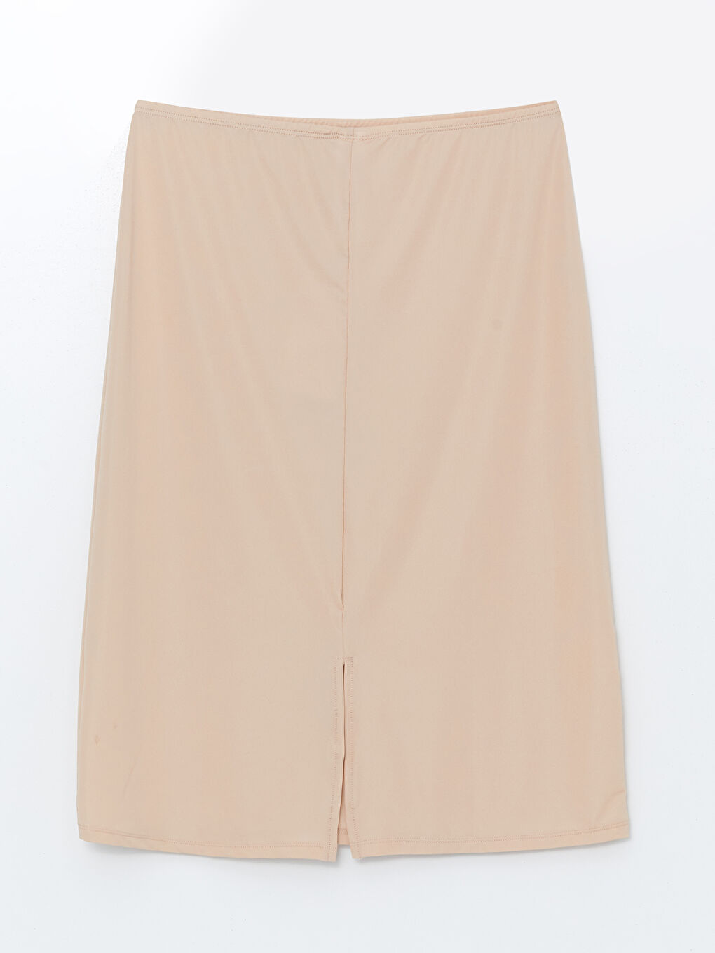 Pembe Kadın Beli Lastikli Düz Jüpon-1