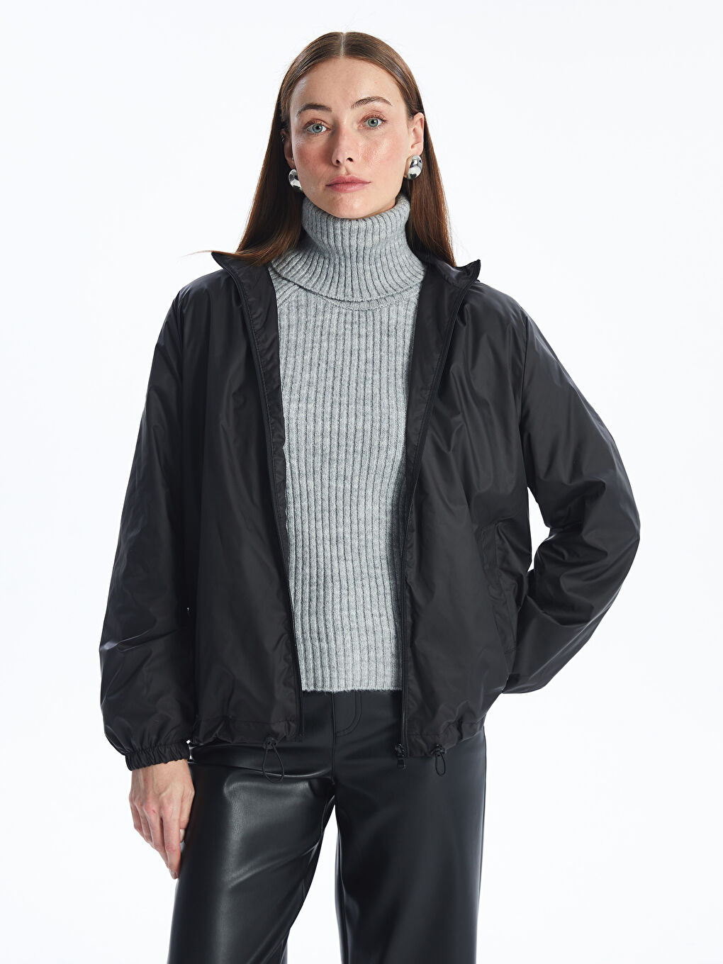 LCWAIKIKI Classic Hooded Women's Raincoat -S46412Z8-CVL