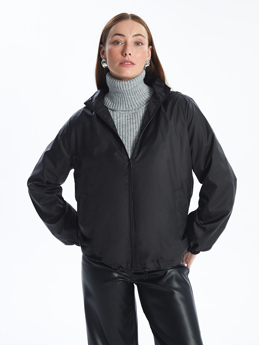 LCWAIKIKI Classic Hooded Women's Raincoat -S46412Z8-CVL