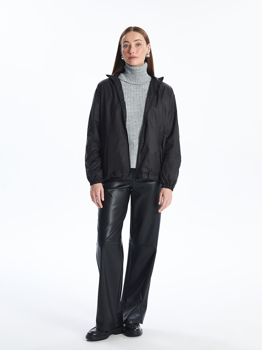 LCWAIKIKI Classic Hooded Women's Raincoat -S46412Z8-CVL