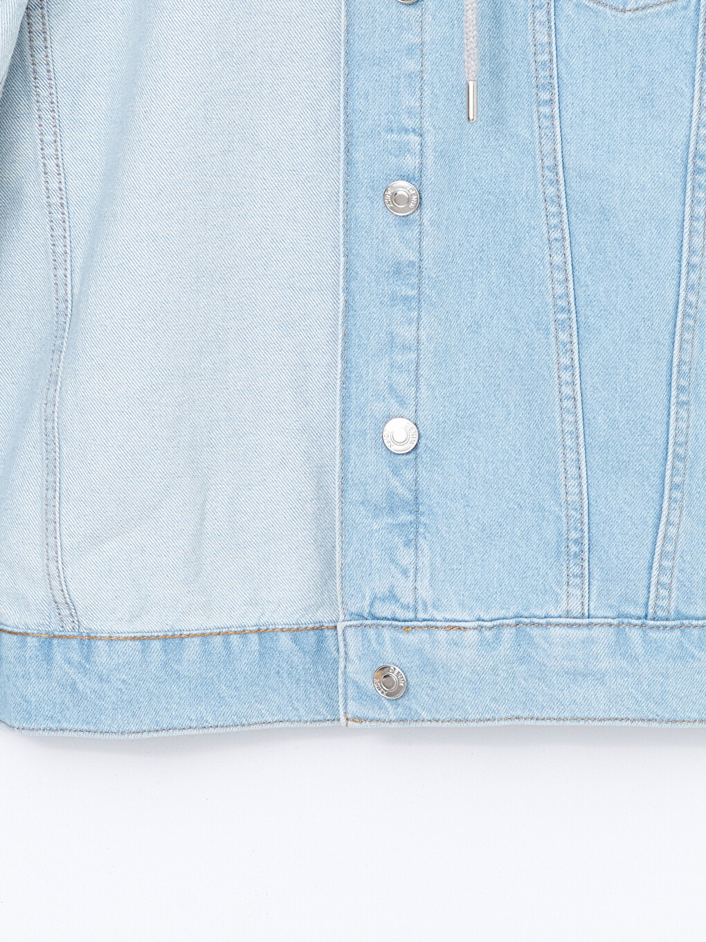 Hooded Oversize Women's Denim Jacket-5