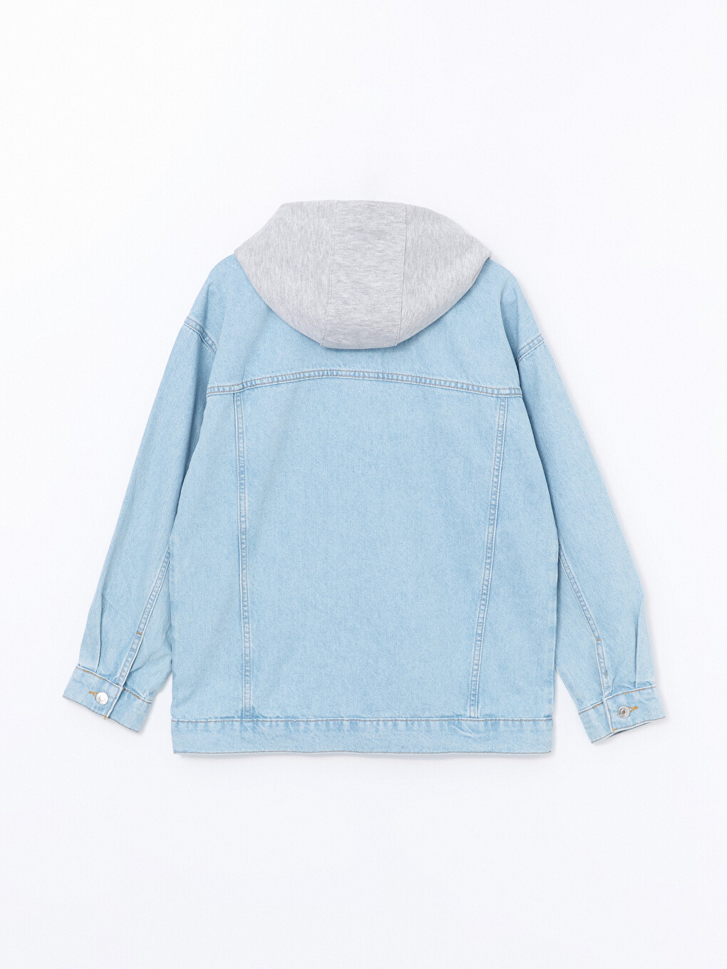 Hooded Oversize Women's Denim Jacket-6