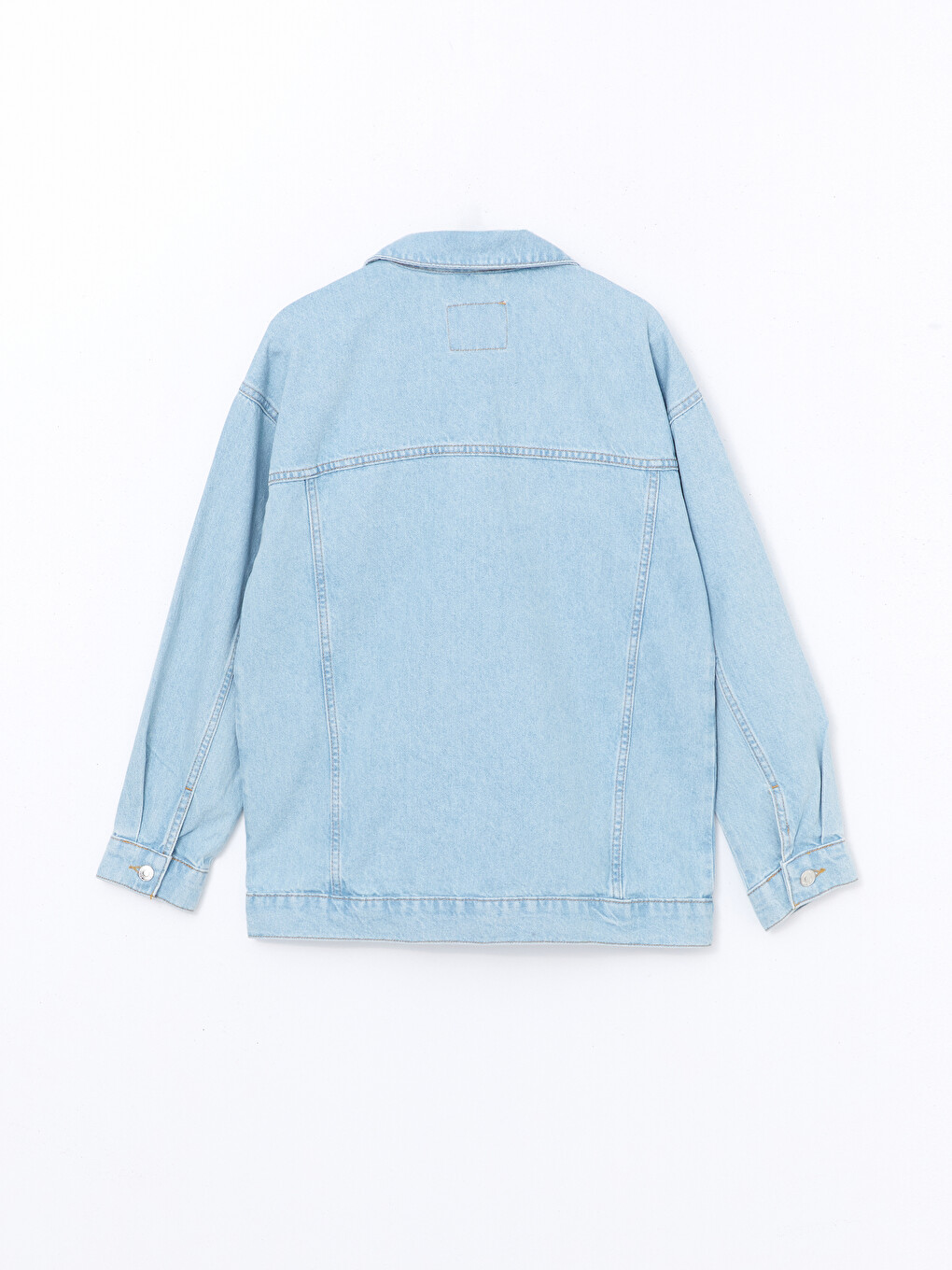 Hooded Oversize Women's Denim Jacket-7