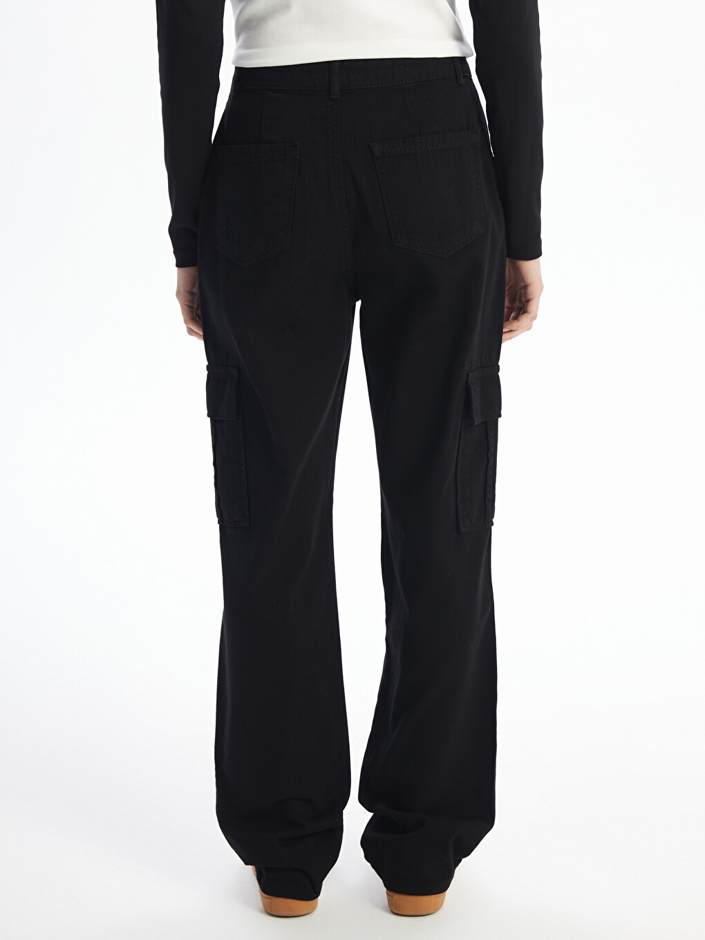 Standard Fit Gabardine Women's Cargo Trousers-3