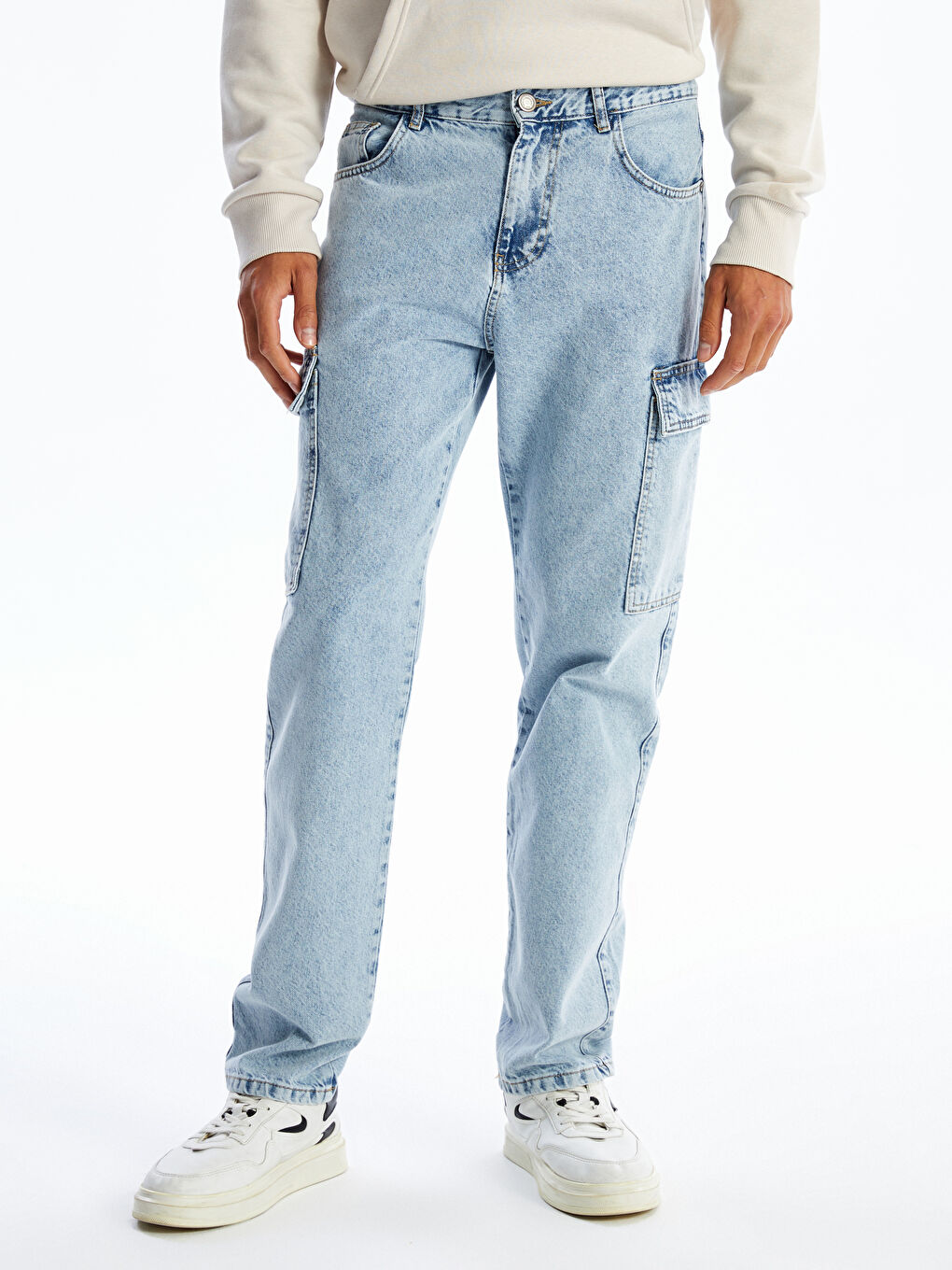 İndigo 700 Straight Fit Erkek Kargo Jean Pantolon-1