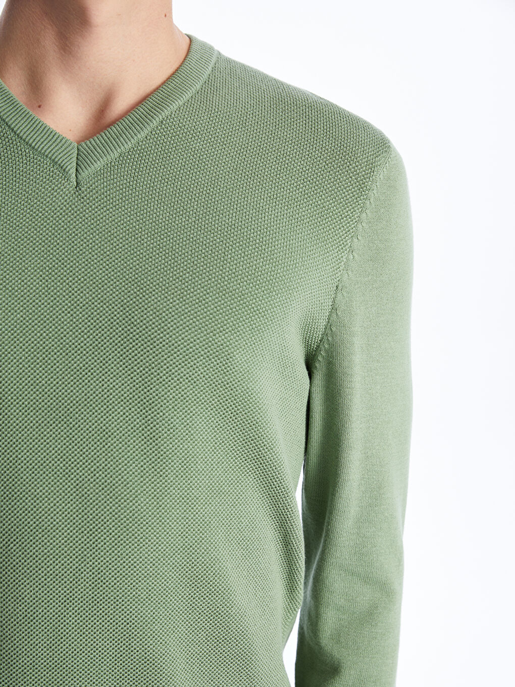 V Neck Long Sleeve Men's Knitwear Sweater -W40013Z8-GX7