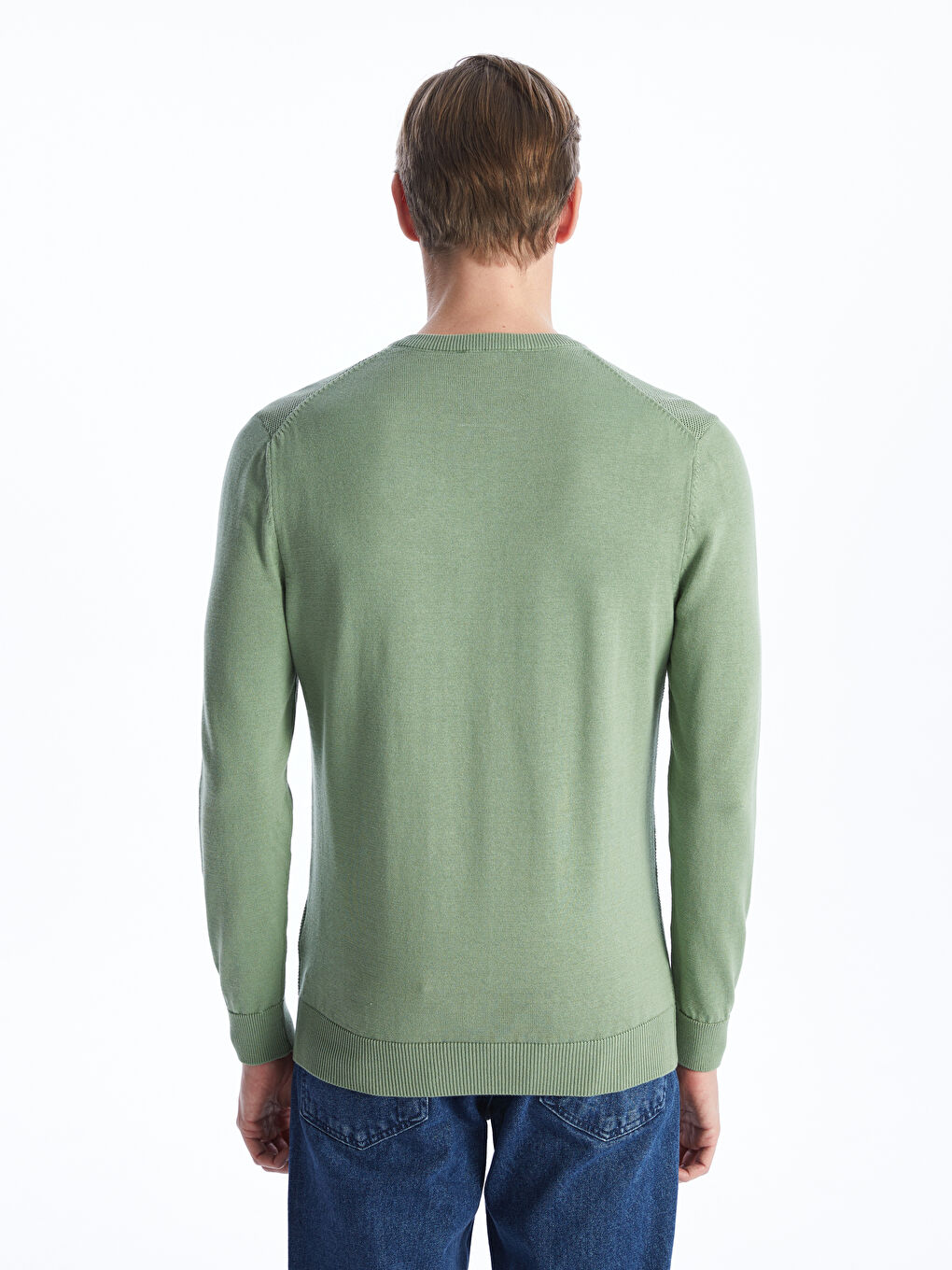 V Neck Long Sleeve Men's Knitwear Sweater -W40013Z8-GX7