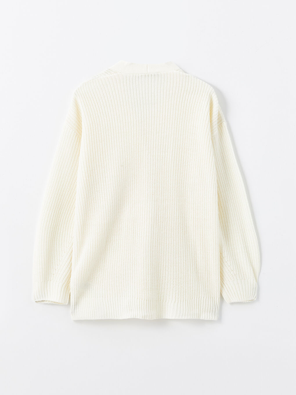 V Yaka Oversize Kadın Triko Hırka-6