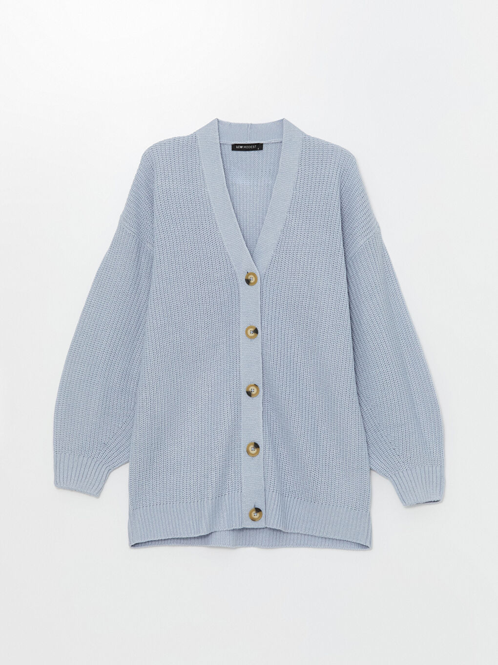 Кардиган из трикотажа с V-образным вырезом, оверсайз, для женщин-4