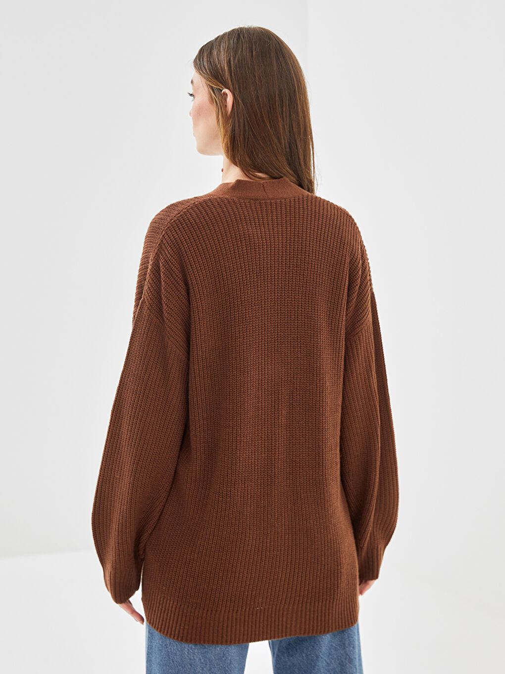 Cardigan en Tricot Oversize pour Femmes à Encolure en V-3