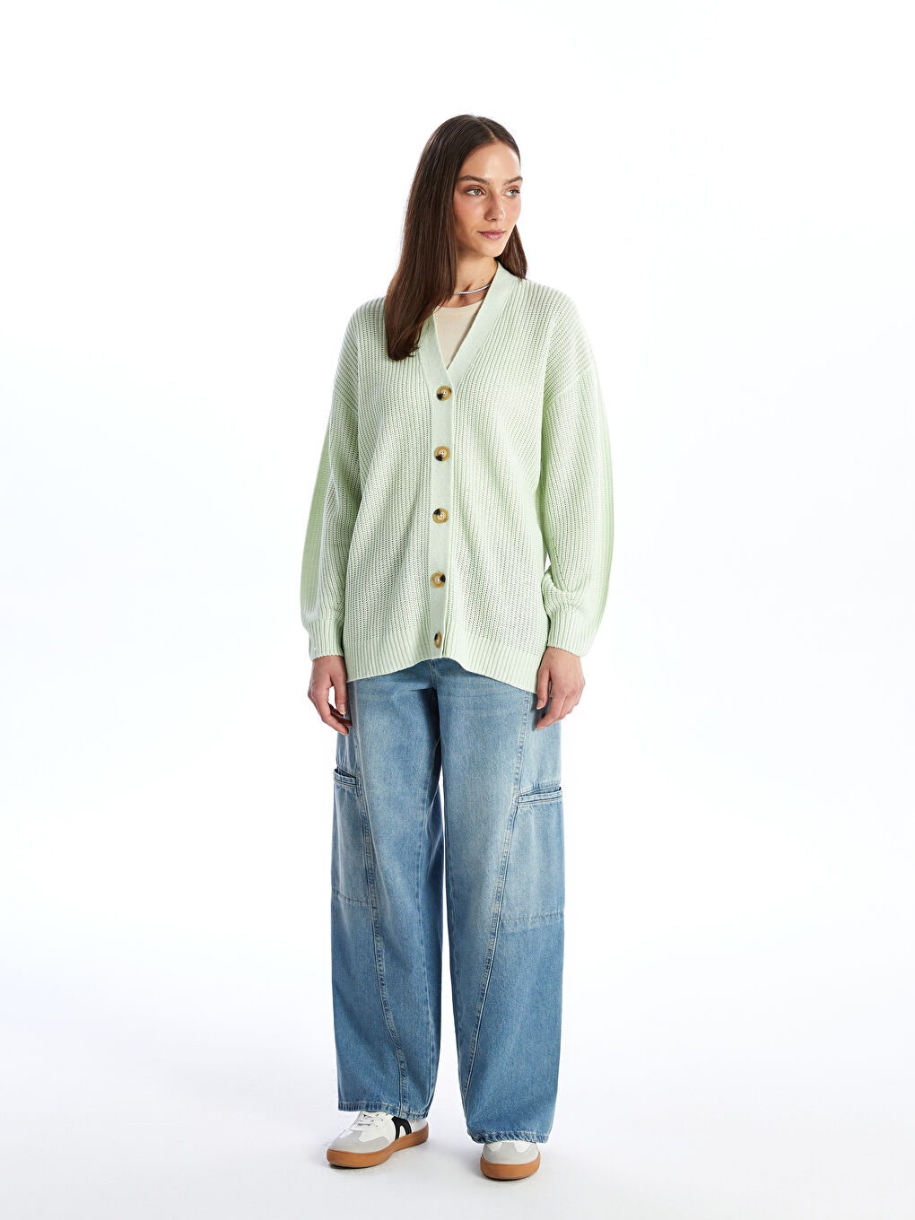 LCW Modest كارديجان بأكمام طويلة للنساء -W40025Z8-G8D