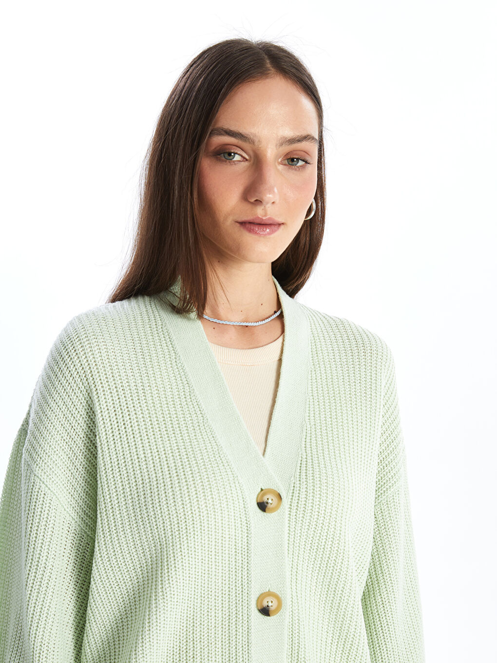LCW Modest كارديجان بأكمام طويلة للنساء -W40025Z8-G8D