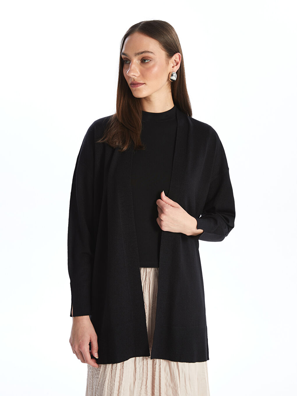 Cardigan pour Femmes à Col Châle Rayé à Manches Longues