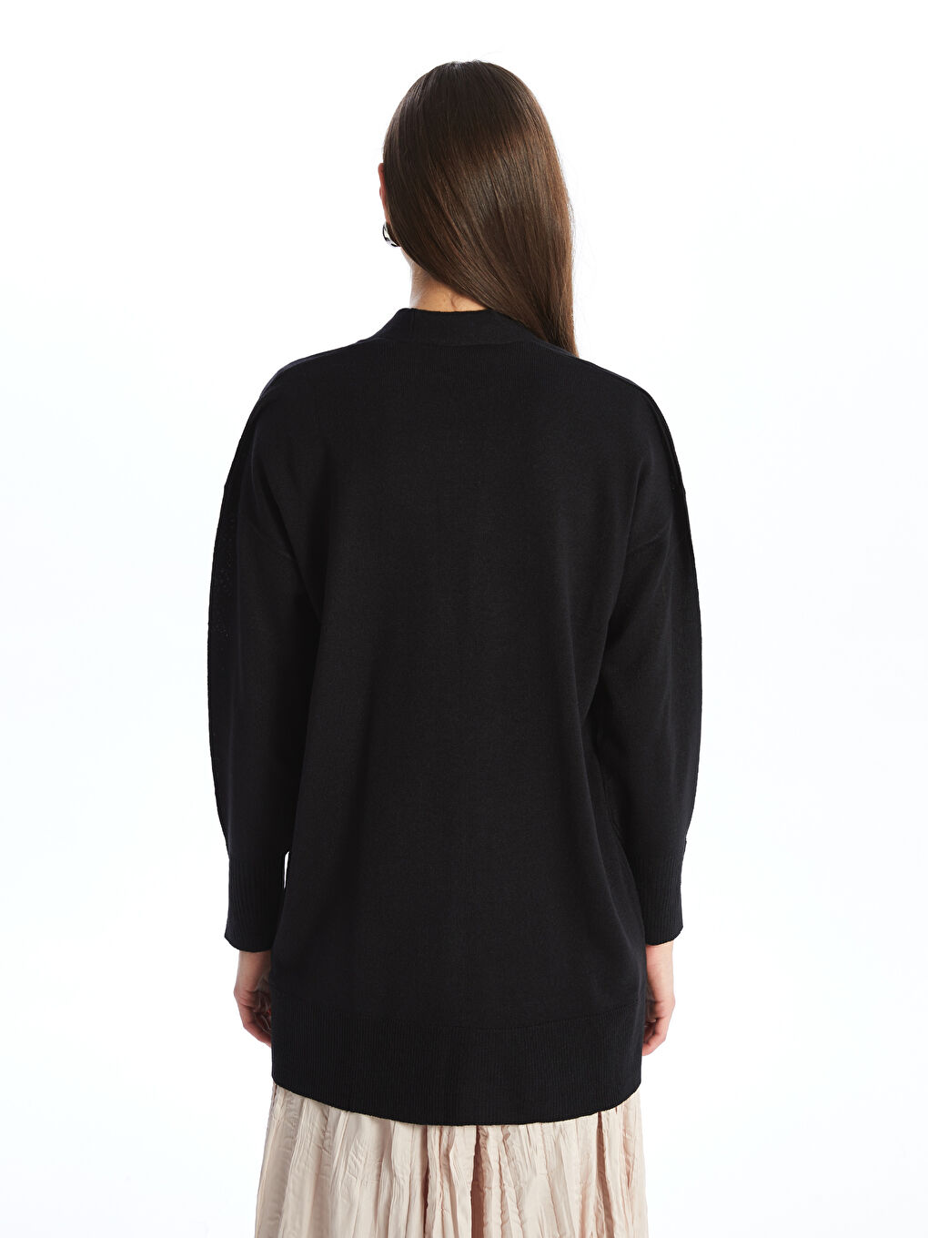 Cardigan pour Femmes à Col Châle Rayé à Manches Longues-4